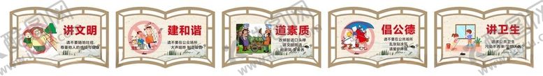 编号：33315107012012447501【酷图网】源文件下载-讲文明讲卫生文化墙