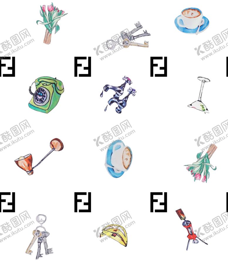 编号：64746310211040027472【酷图网】源文件下载-花朵面料趣味图图热带植物