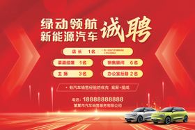 新能源汽车招聘海报