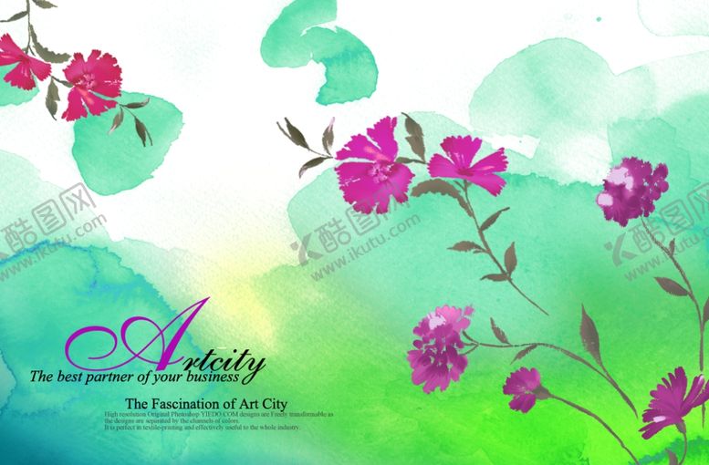 编号：38625410132130346165【酷图网】源文件下载-水彩花底纹