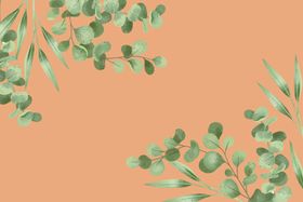 手绘素描植物叶子矢量背景墙图片