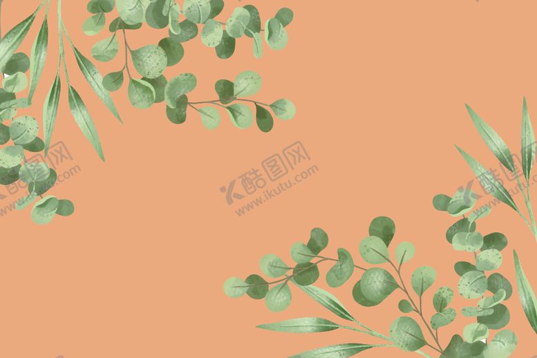 编号：25711405160723419137【酷图网】源文件下载-手绘素描植物叶子矢量背景墙图片