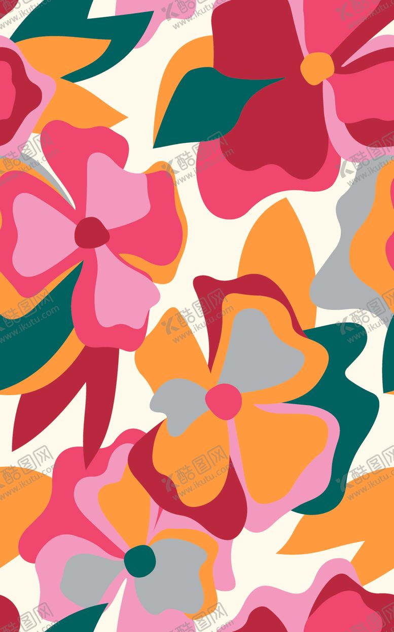 编号：28310311021233379270【酷图网】源文件下载-缤纷花卉图案色彩绚丽