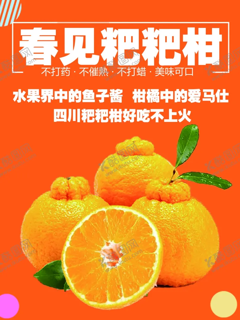 编号：32897602161625365954【酷图网】源文件下载-春见粑粑柑海报