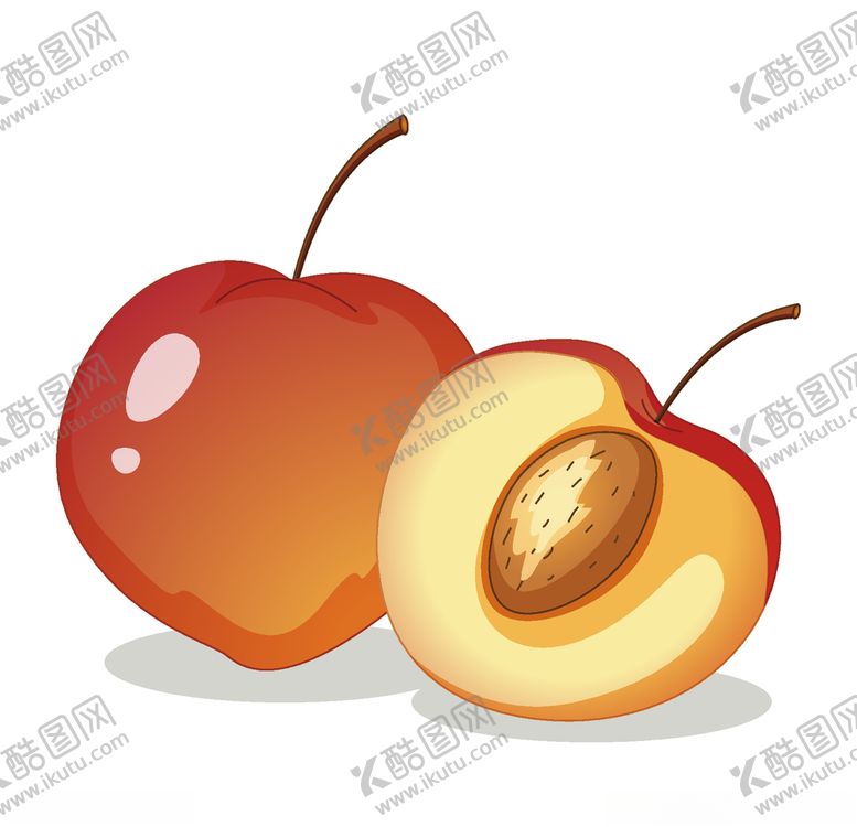 编号：52101510040705422706【酷图网】源文件下载-矢量卡通油桃
