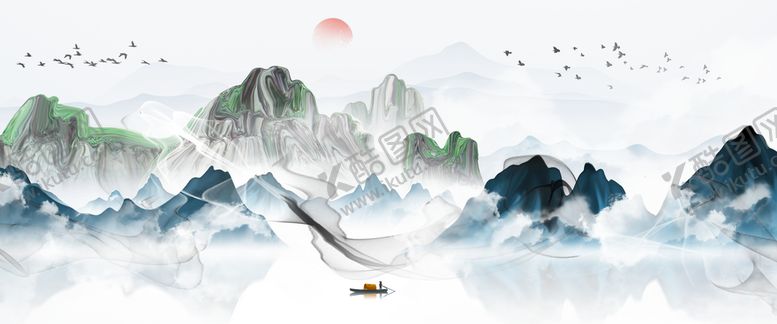 编号：34975109170020453594【酷图网】源文件下载-水墨山水画          