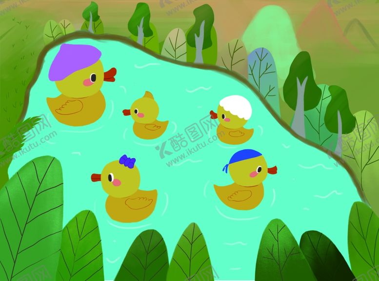 编号：82160509282338541280【酷图网】源文件下载-小鸭子游泳