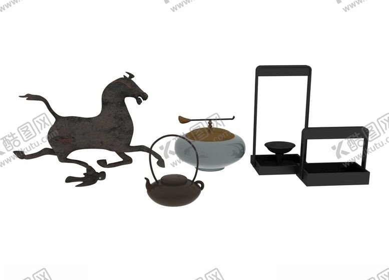 编号：96235209240329567986【酷图网】源文件下载-马踏飞燕装饰品3d模型