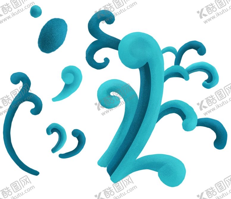 编号：51674610051653364560【酷图网】源文件下载-高清浪花元素