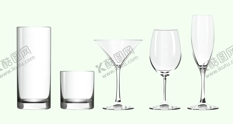 编号：21976905031742466235【酷图网】源文件下载-各种形状的玻璃杯