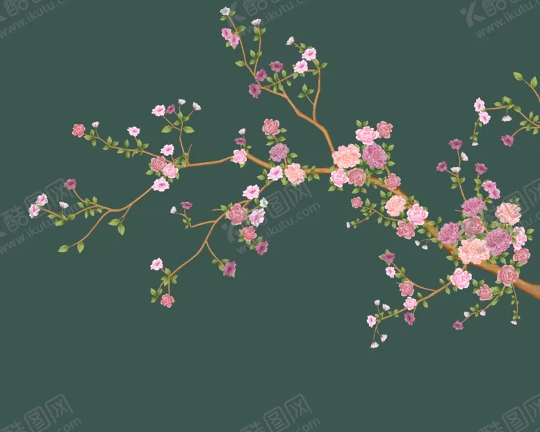 编号：44269206301940279841【酷图网】源文件下载-花鸟画手绘花鸟背景墙