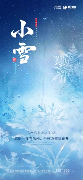 小雪冬日线上宣传海报