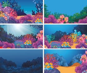 梦幻海底世界场景插画