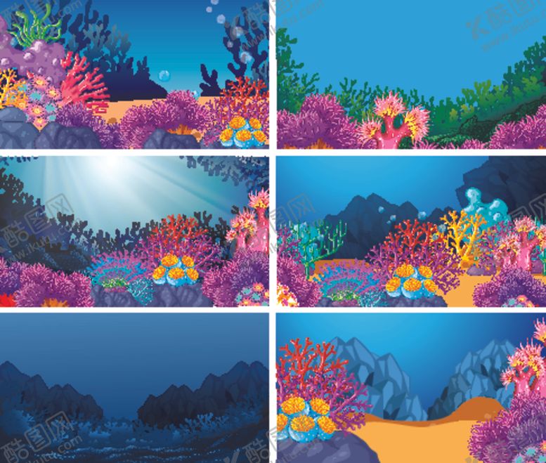 编号：31451411021204307906【酷图网】源文件下载-梦幻海底世界场景插画