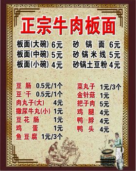 牛肉板面美食海报展板