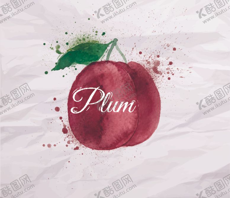 编号：78510510290026104289【酷图网】源文件下载-泼墨水彩水果插画