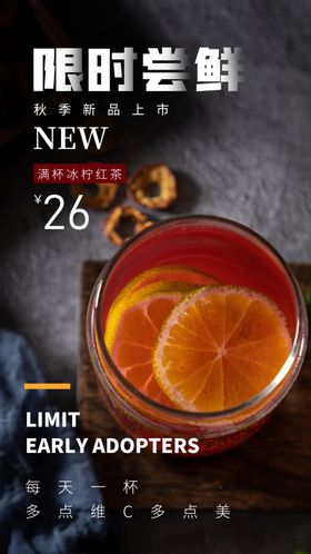 冰柠红茶饮品饮料活动海报素材