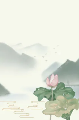 水墨背景抽象山风山装饰画