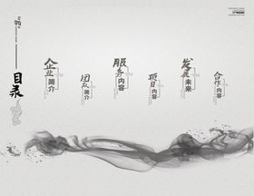 水墨古典风目录页排版