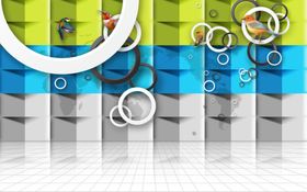 3D立体画小鸟背景墙壁纸壁画