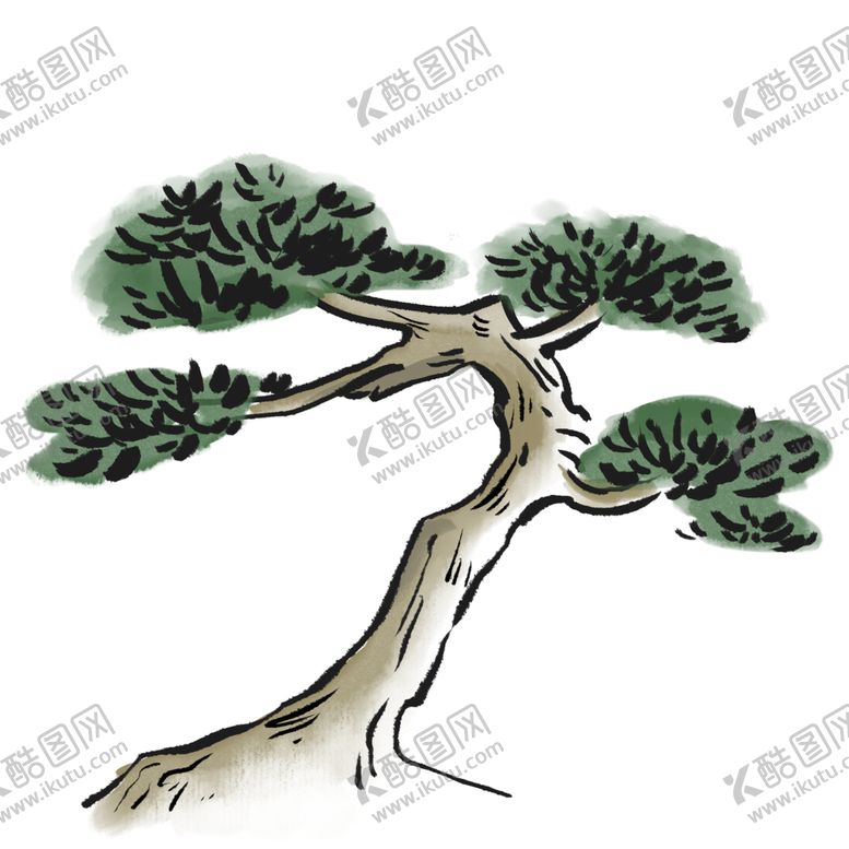 编号：86439209270550184140【酷图网】源文件下载-水墨中国风迎客松