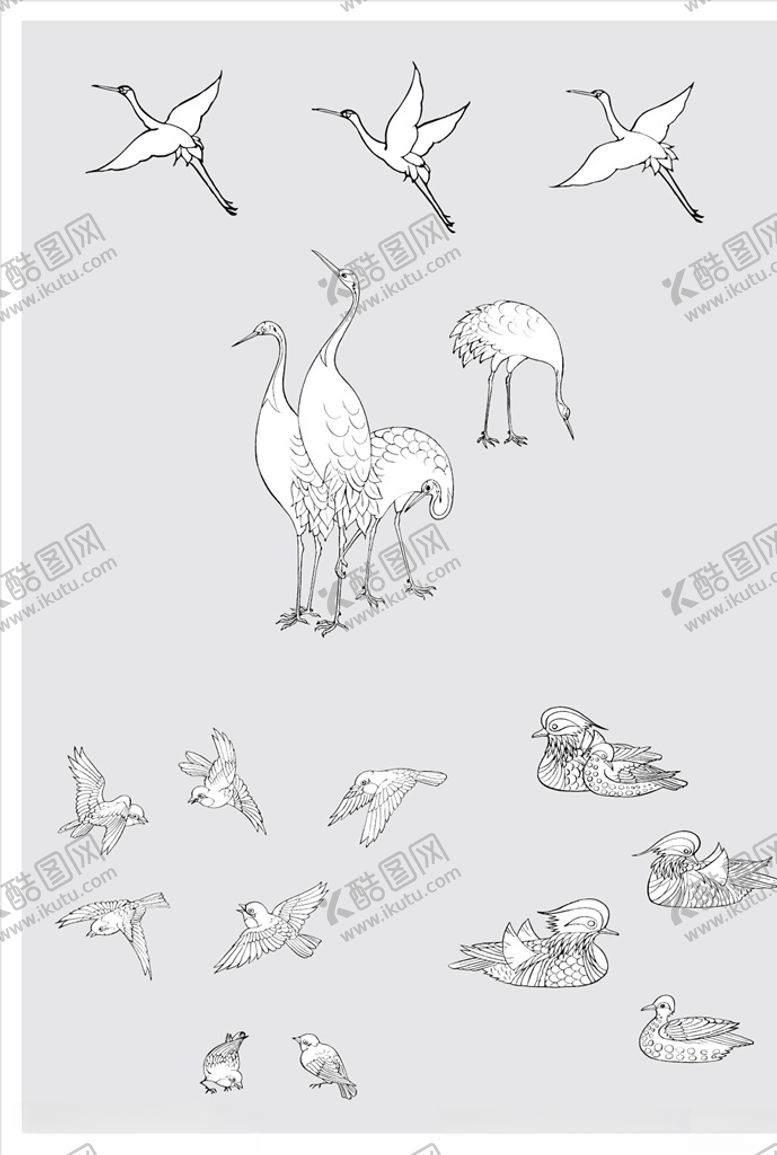 编号：11630410101439464237【酷图网】源文件下载-线描动物