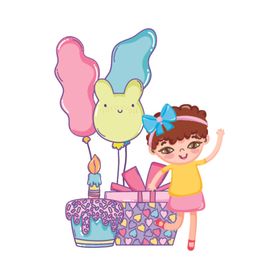 卡通生日女孩