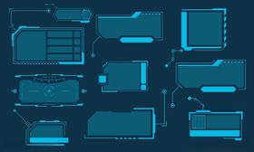 蓝色系网页UI元素集合