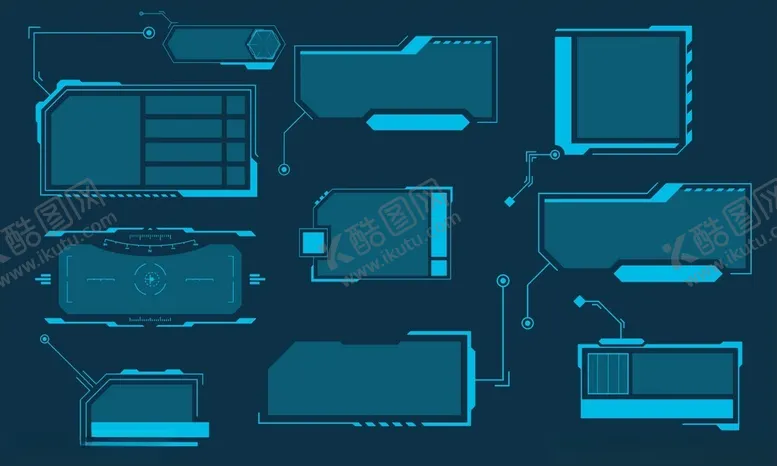 编号：86955304242219496325【酷图网】源文件下载-蓝色系网页UI元素集合