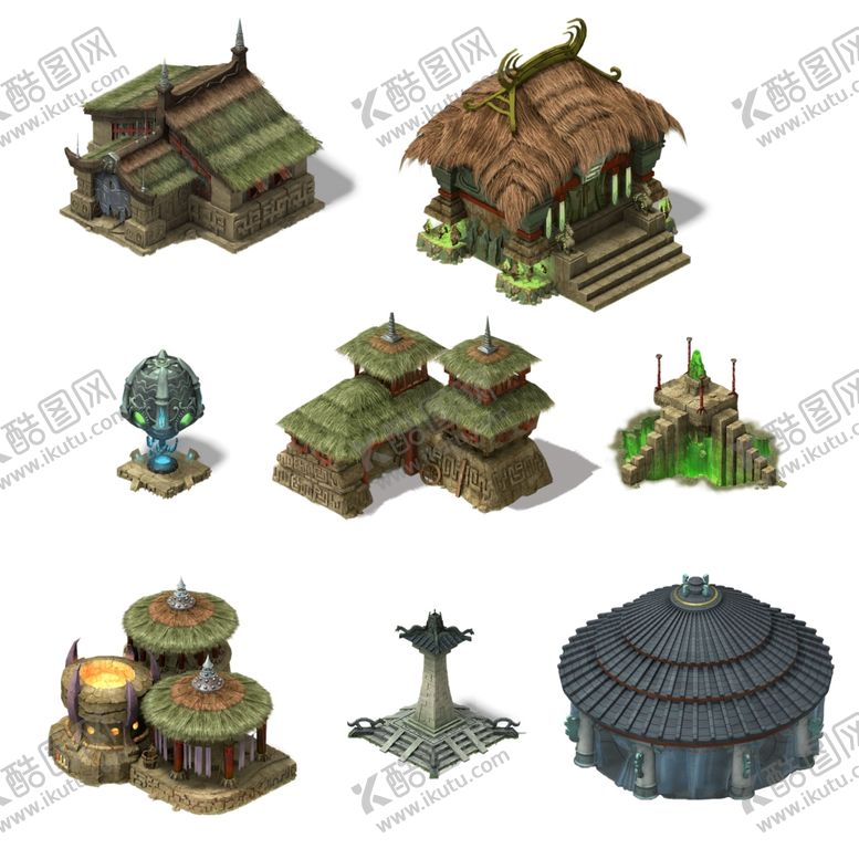 编号：21207910090919259915【酷图网】源文件下载-游戏房屋建筑物元素