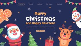 圣诞节日欢乐场景插画