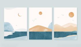 简约山水背景