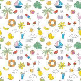 动植物无缝花纹