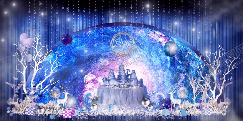 编号：57572010121649502688【酷图网】源文件下载-蓝色星空婚礼效果图