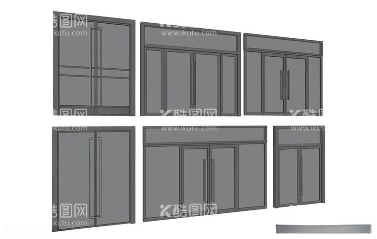 编号：26997012152246309795【酷图网】源文件下载-玻璃门模型