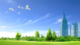 展板模板蓝天制度背景草地