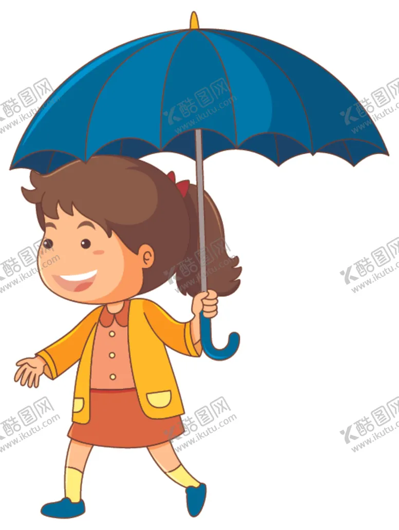 编号：35340907040007302915【酷图网】源文件下载-撑雨伞的儿童