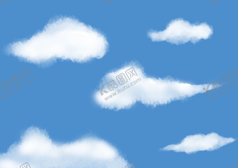 编号：25860710262312278086【酷图网】源文件下载-白云云朵蓝天背景图手绘