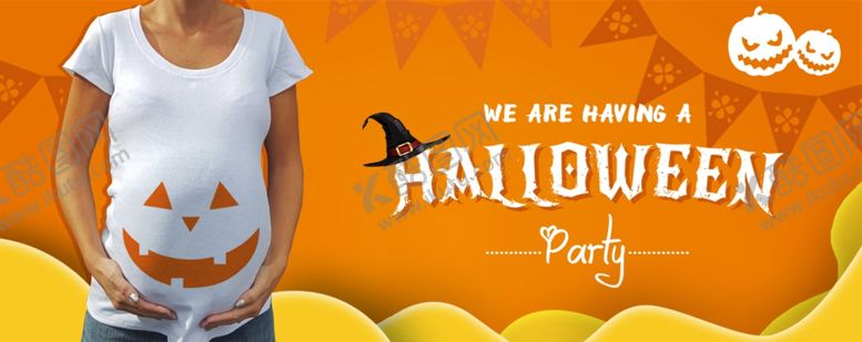 编号：12049710020950431689【酷图网】源文件下载-孕妇装万圣节促销海报