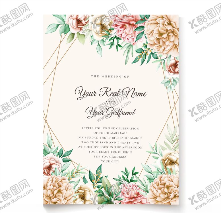 编号：29269210221515385020【酷图网】源文件下载-花卉邀请函