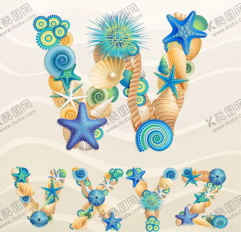 编号：77965009250739139936【酷图网】源文件下载-海洋生物字母