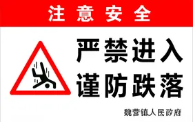 严禁进入谨防跌落