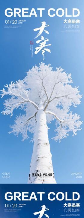 大寒节气风景海报