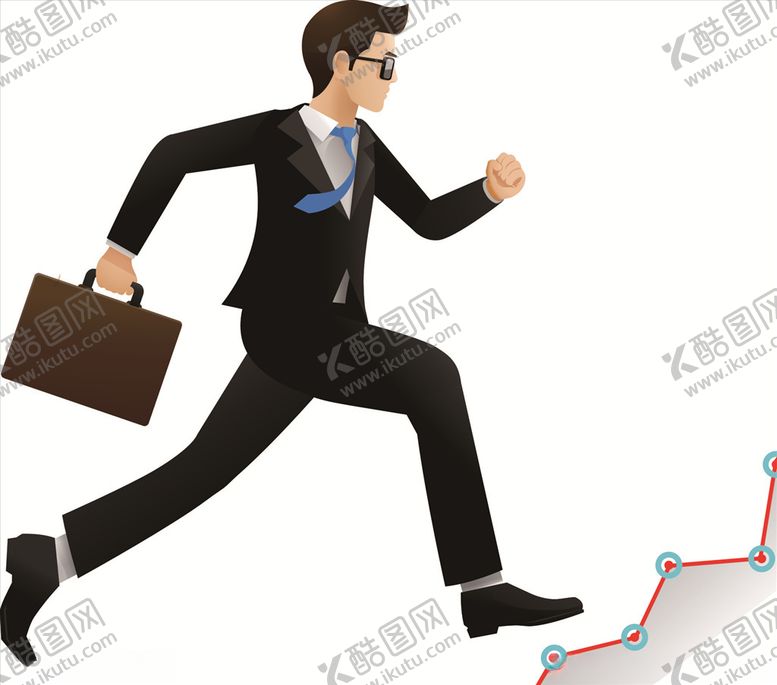 编号：36642207132058294504【酷图网】源文件下载-奔跑的商业人物矢量