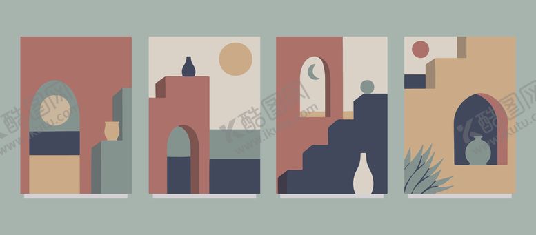 编号：27920510062107495723【酷图网】源文件下载-复古风格建筑插画