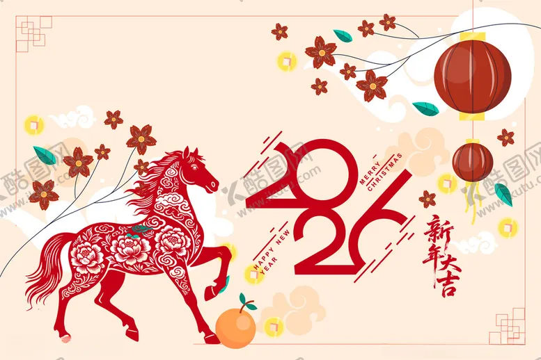编号：72608504011430253522【酷图网】源文件下载-马年新春背景