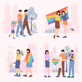 城市中的多元情侣浪漫瞬间