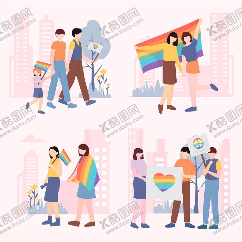 编号：91907609231420426198【酷图网】源文件下载-城市中的多元情侣浪漫瞬间