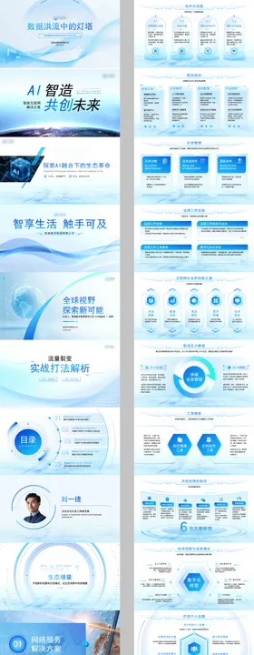 科技风人工智能技术介绍PPT