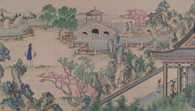 编号：33935910301858396150【酷图网】源文件下载-红楼梦场景精美工笔画